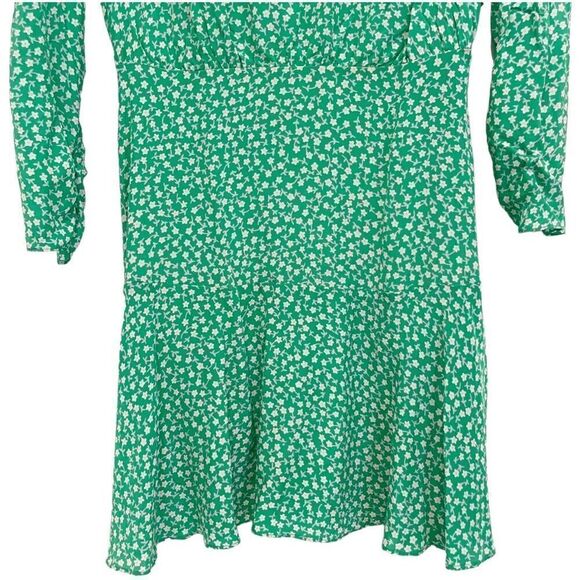 Rixo Silk Kyla Green Floral Dress - Picture 7 of 15